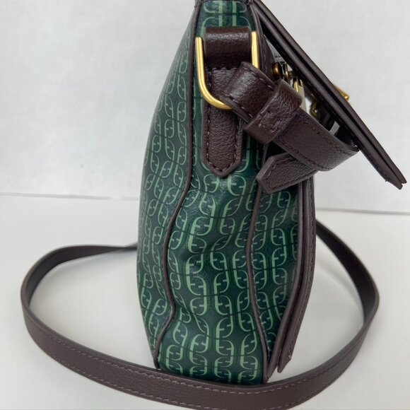 Fossil Crossbody Bag Green With Leather Trim - Picture 3 of 12